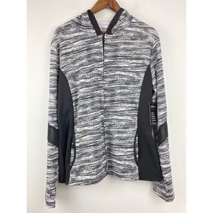 LA + Image plus size 3X Women’s Black White Full Zip Hooded Activewear Jacket